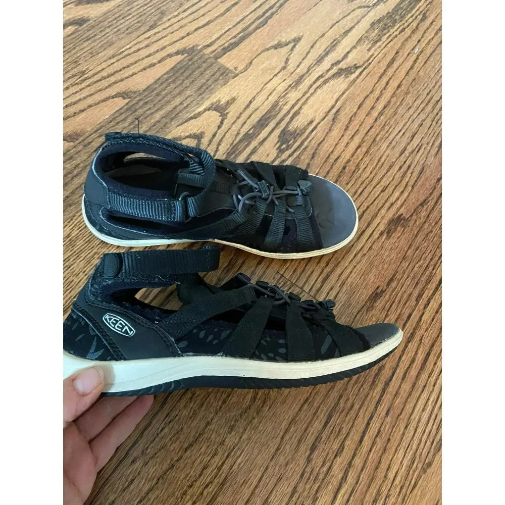 Keen | Hadley‎ Fisherman Sandals Black/White 1016699 Sz 3 Youth